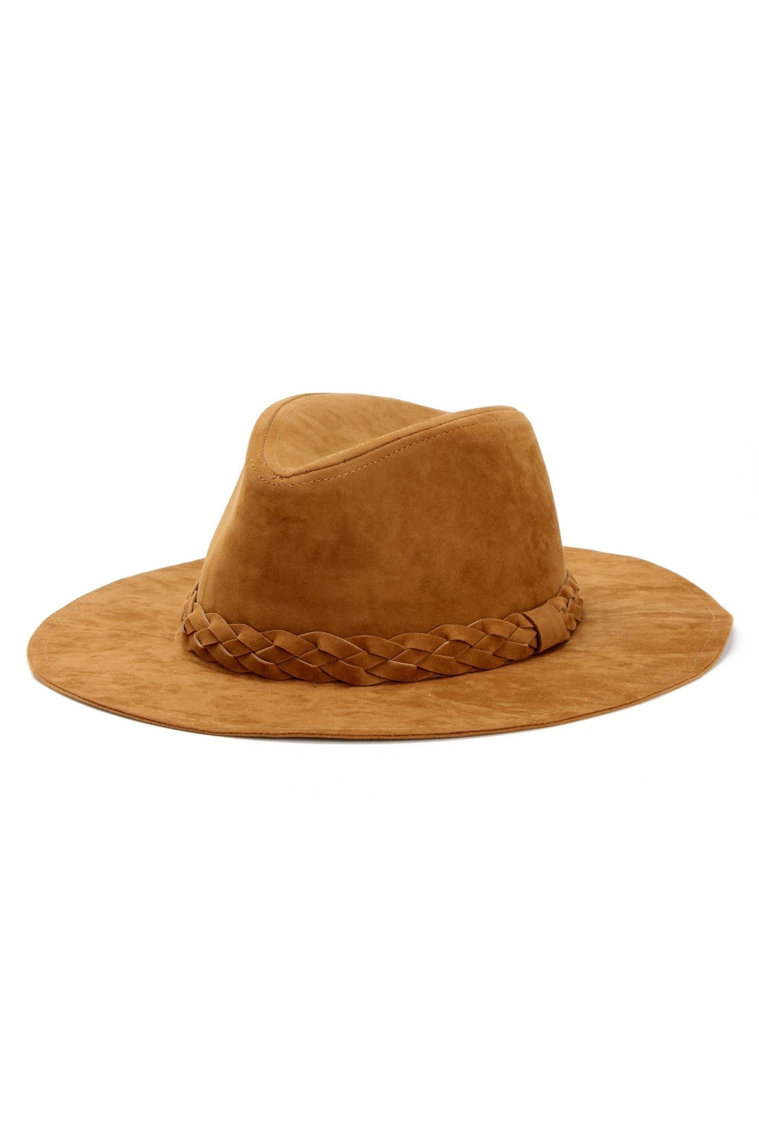 Braided Faux Suede Panama Hat Sai Feel