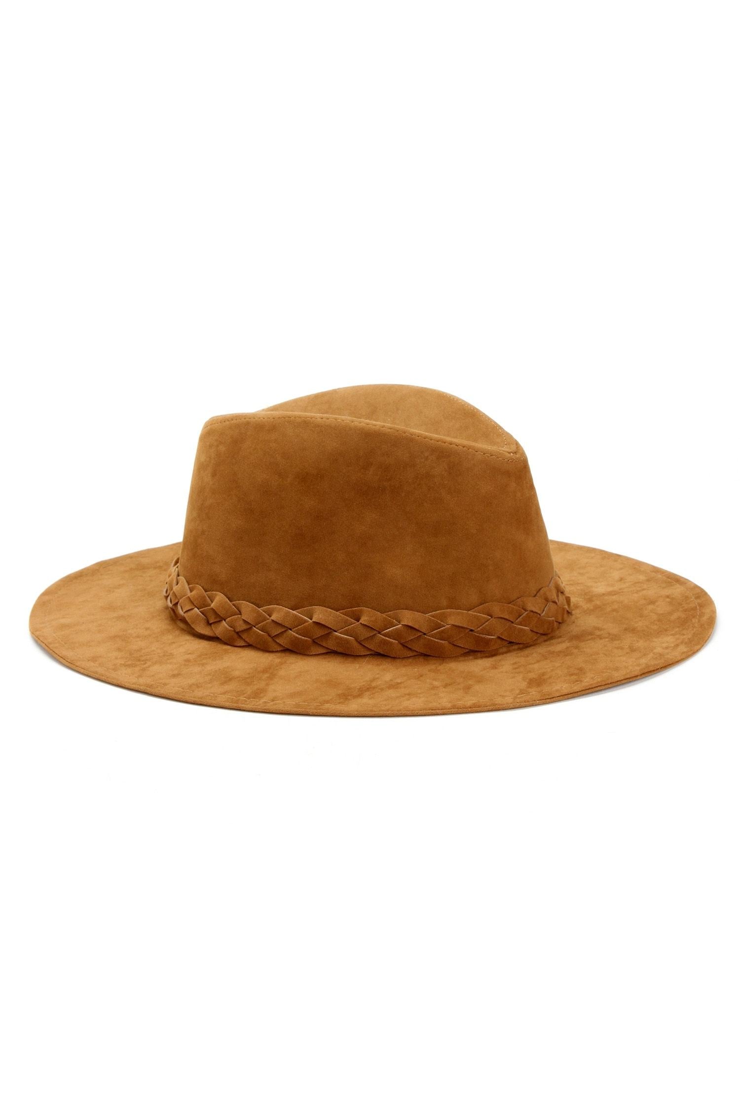 Braided Faux Suede Panama Hat Sai Feel