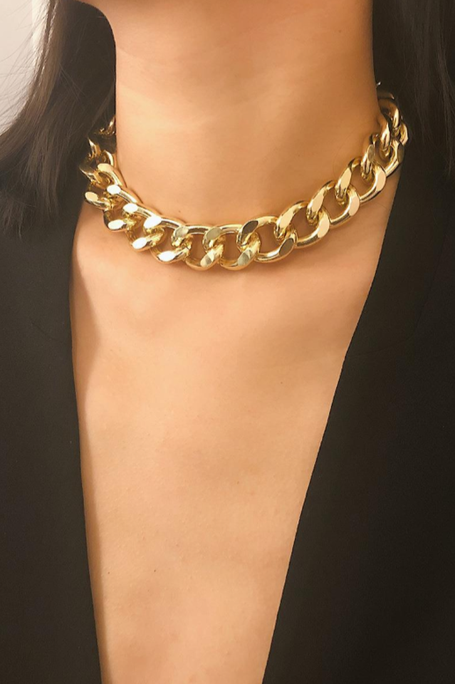 Brief Link Chain Collarbone Necklace Sai Feel