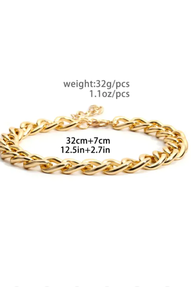 Brief Link Chain Collarbone Necklace Sai Feel