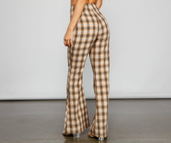 Bring The Flare Plaid Pants Sai Feel