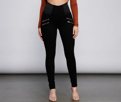 Bringing The Edge High Waist Ponte Leggings Sai Feel