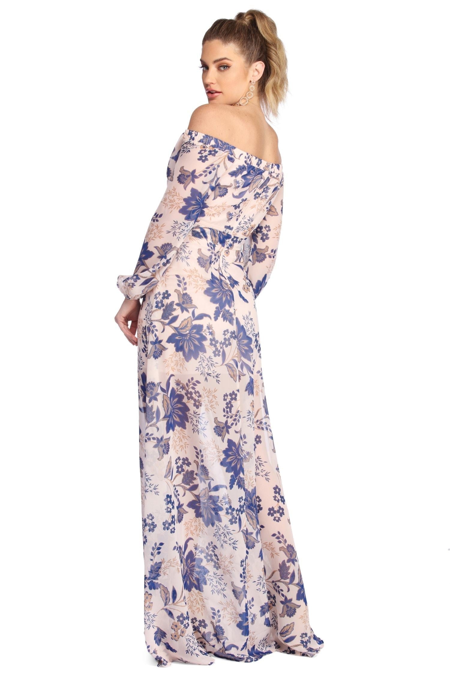 Britt Wrap Formal Floral Dress Sai Feel