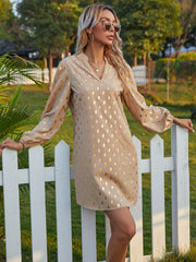 Bronzing Dots Print Shirt Dress Sai Feel