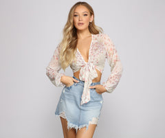 Brunch Ready Floral Tie-Front Top Sai Feel