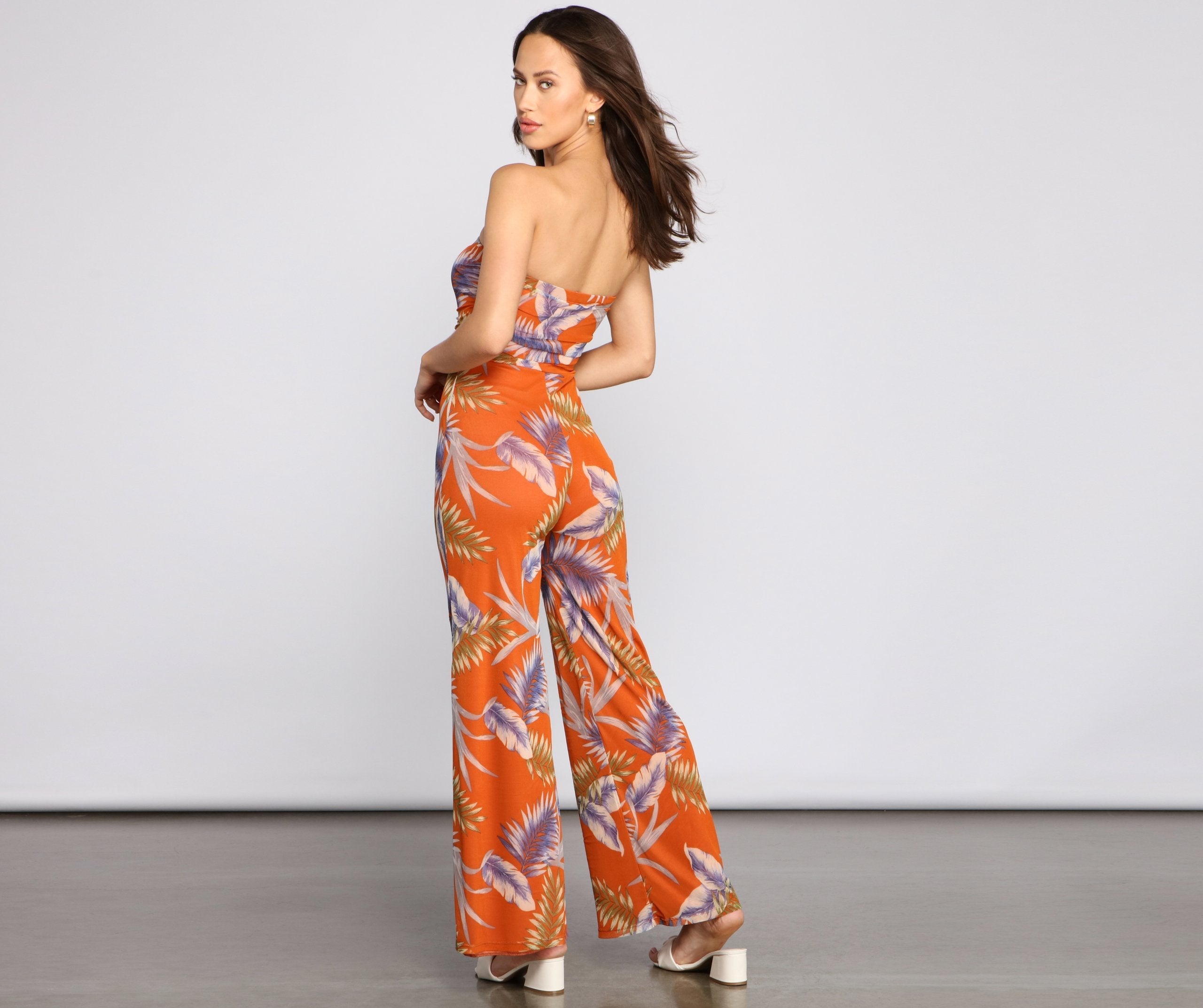 Budding Romance Strapless Floral Jumpsuit Sai Feel