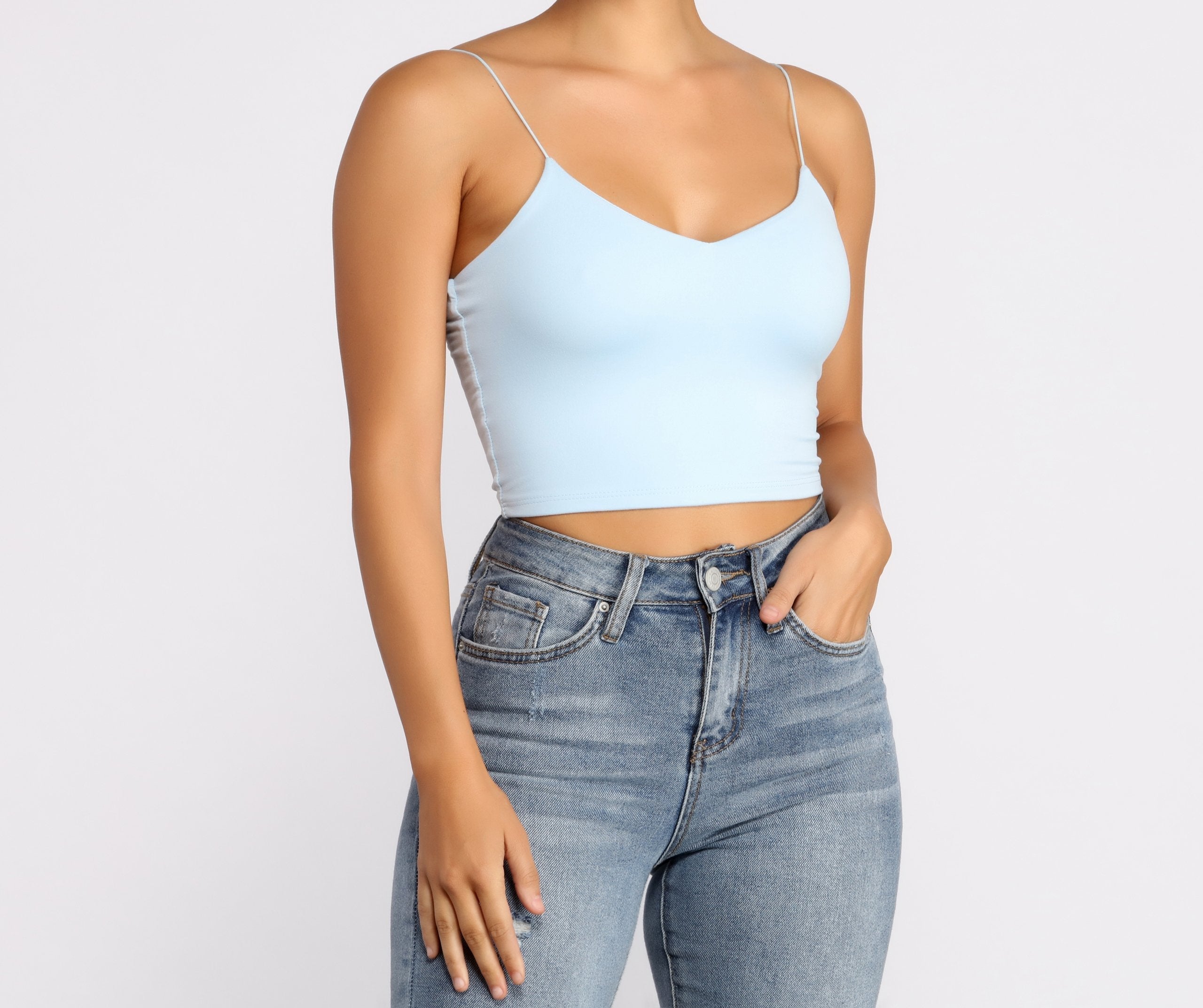 Bungee Strap Basic Crop Top Sai Feel