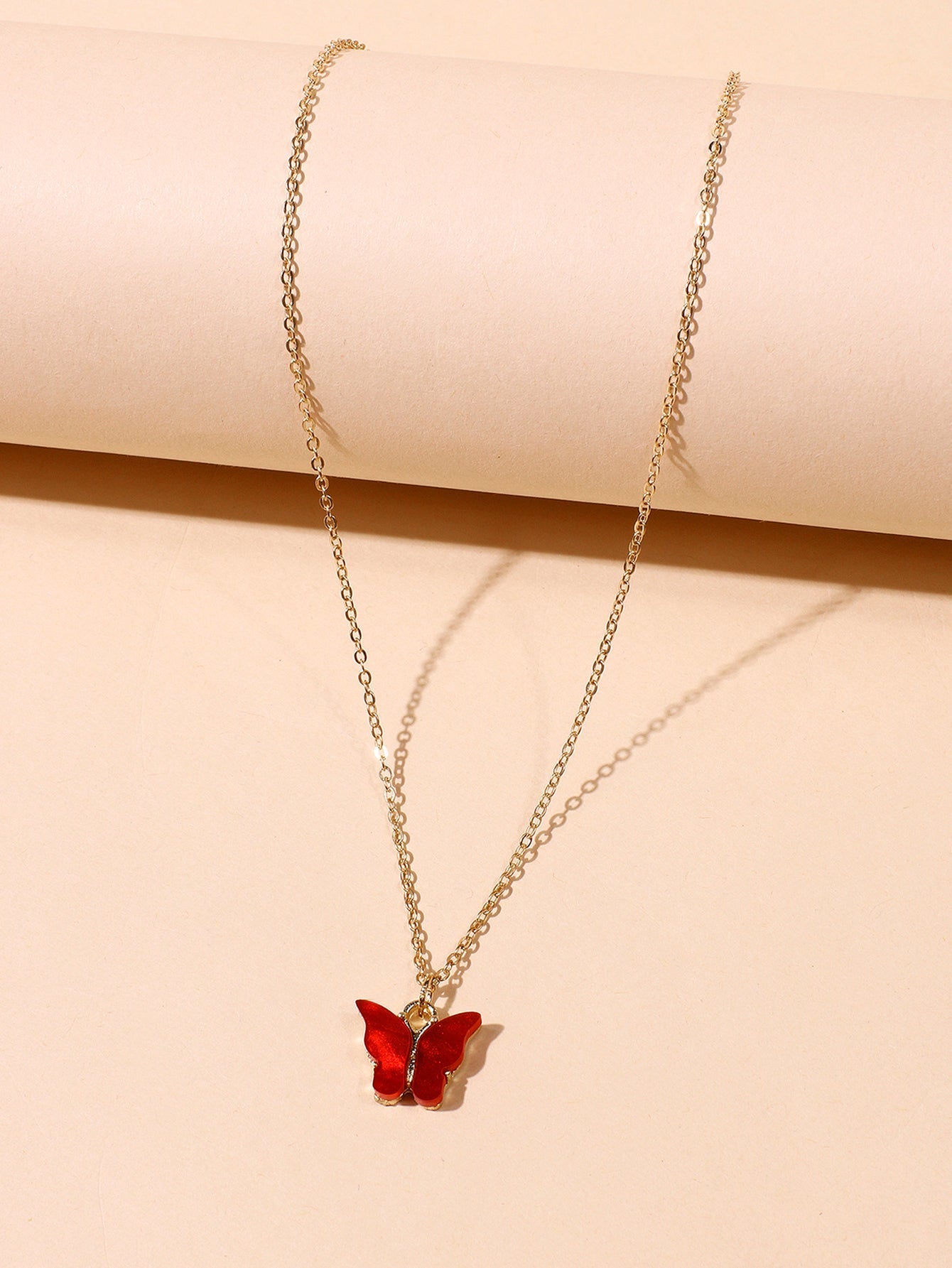 Butterfly Charm Necklace Zinc Alloy Sai Feel