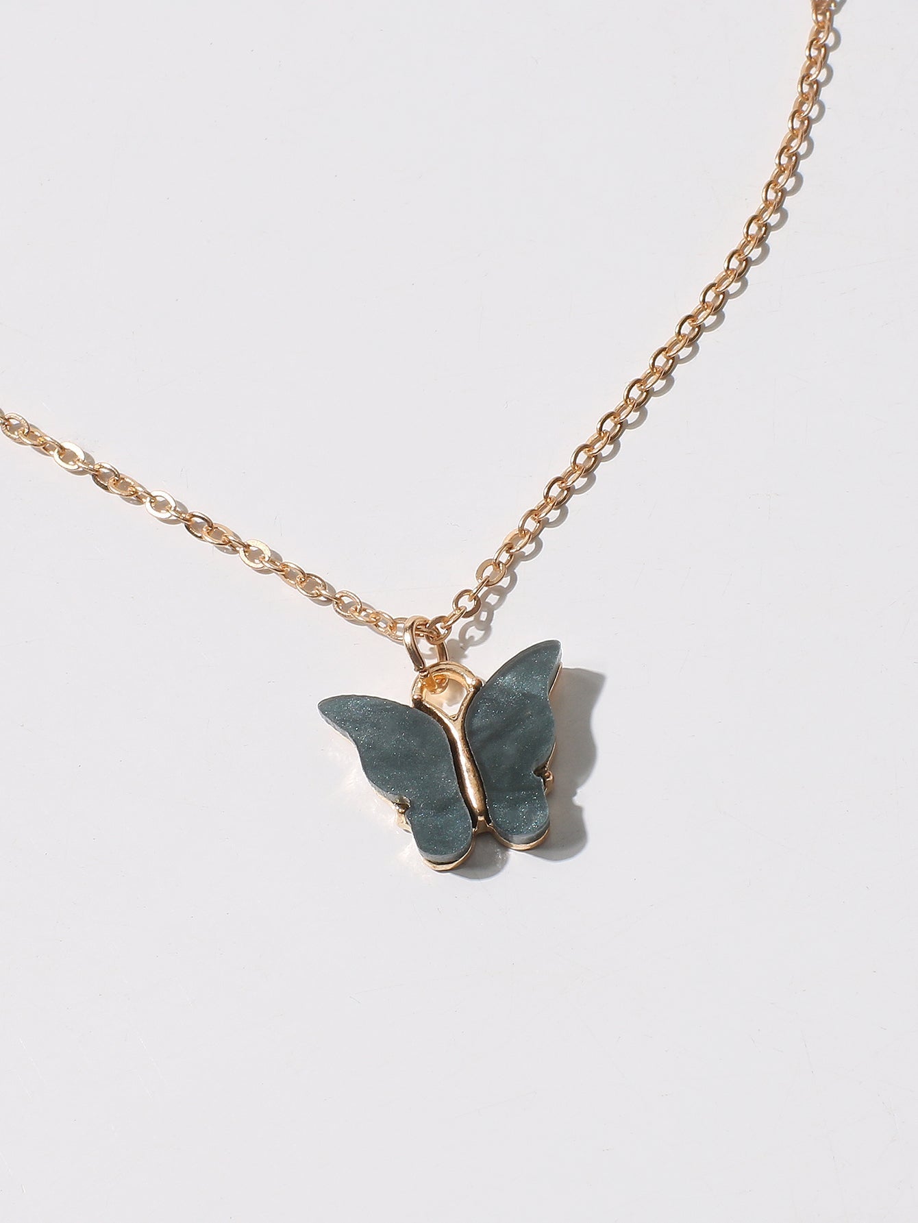 Butterfly Charm Necklace Zinc Alloy Sai Feel