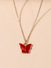 Butterfly Charm Necklace Zinc Alloy Sai Feel