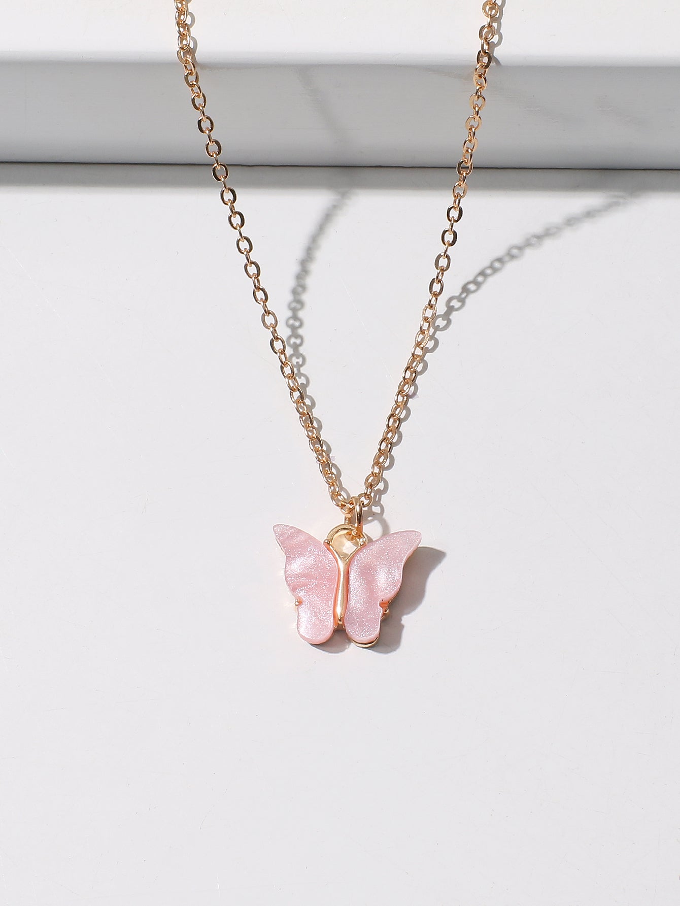 Butterfly Charm Necklace Zinc Alloy Sai Feel