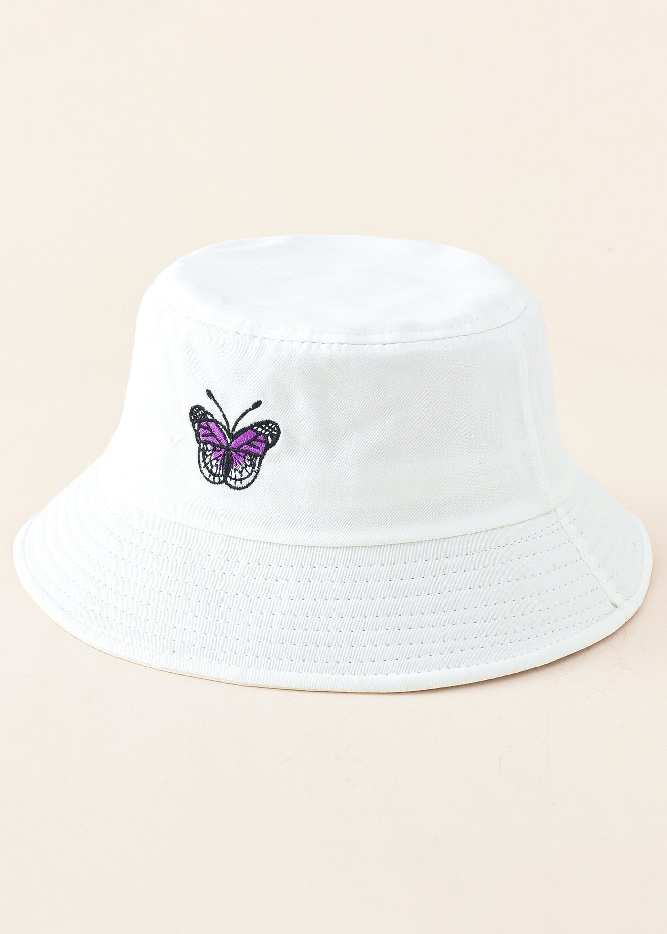 Butterfly Decor Solid Bucket Hat Sai Feel