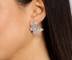 Butterfly Fly Away Cubic Zirconia Studs Sai Feel