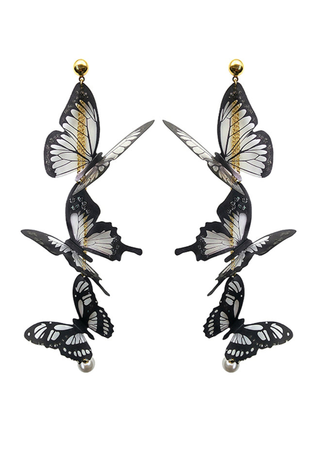 Butterfly Pendant Long Earrings Sai Feel