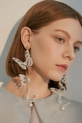 Butterfly Pendant Long Earrings Sai Feel