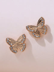 Butterfly Rhinestone Earrings Sai Feel