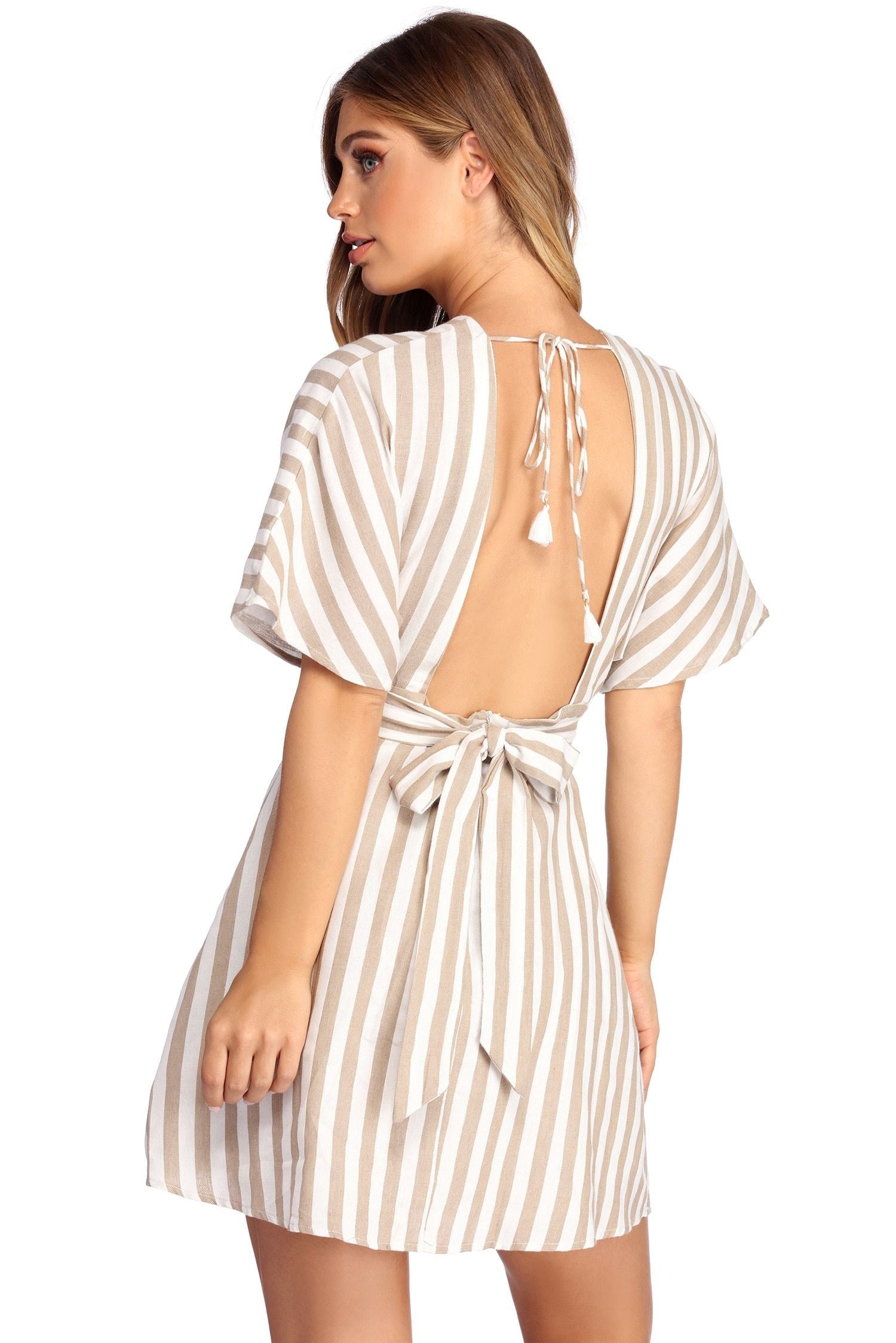 Buttoned Up In Stripes Dress Sai Feel