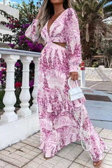 CB Long Sleeve Cutout Maxi Dress Sai Feel