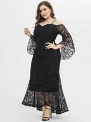 COLD SHOULDER PLUS SIZE LACE DRESS Sai Feel