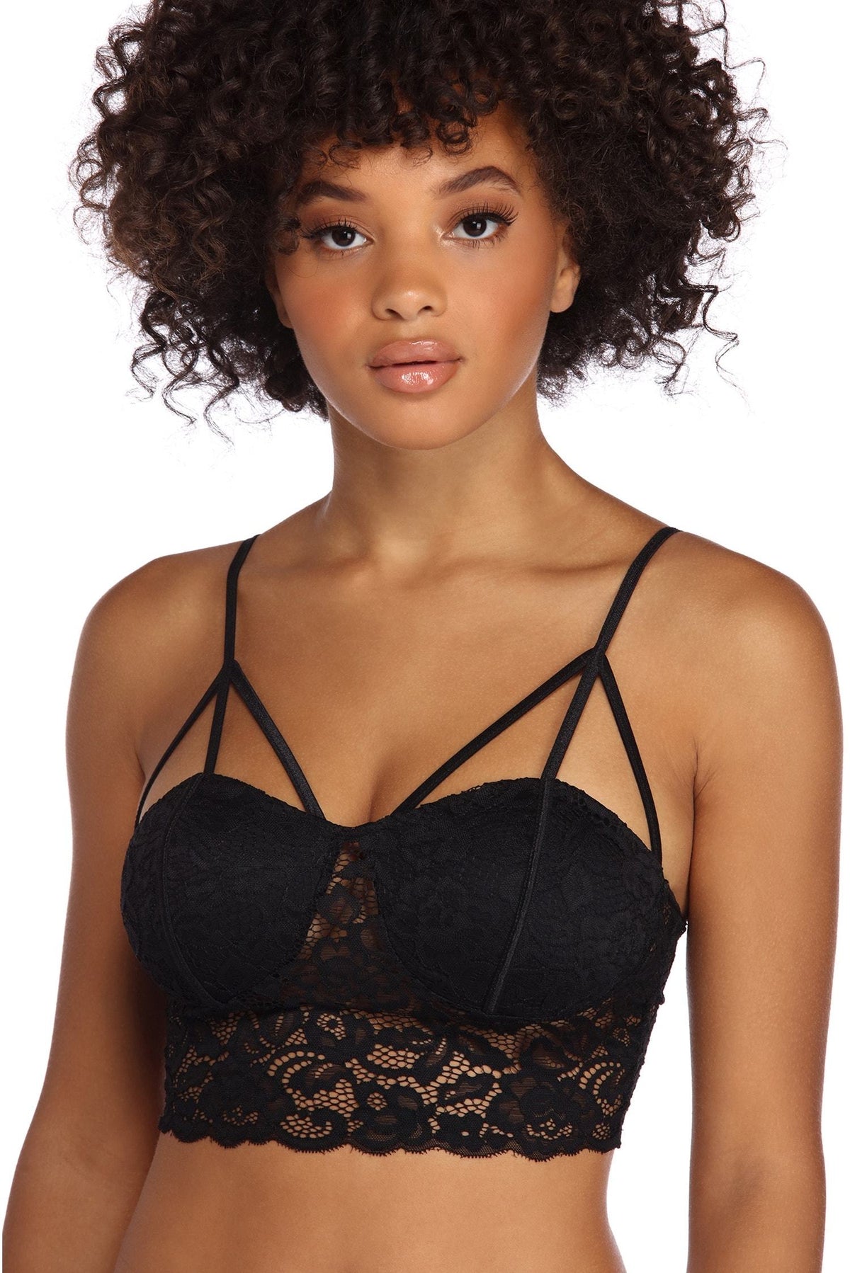 Caged In Lace Long Line Bralette Sai Feel