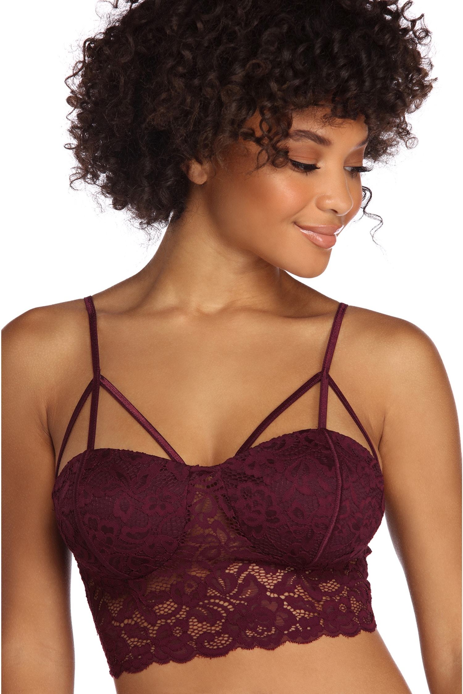 Caged In Lace Long Line Bralette Sai Feel