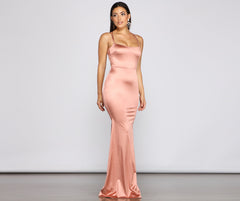 Candace Satin Ruched Mermaid Dress Sai Feel