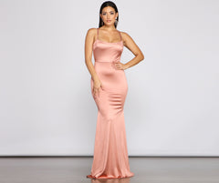 Candace Satin Ruched Mermaid Dress Sai Feel