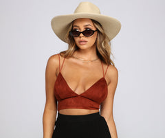 Candid Chic Faux Suede Crop Top Sai Feel