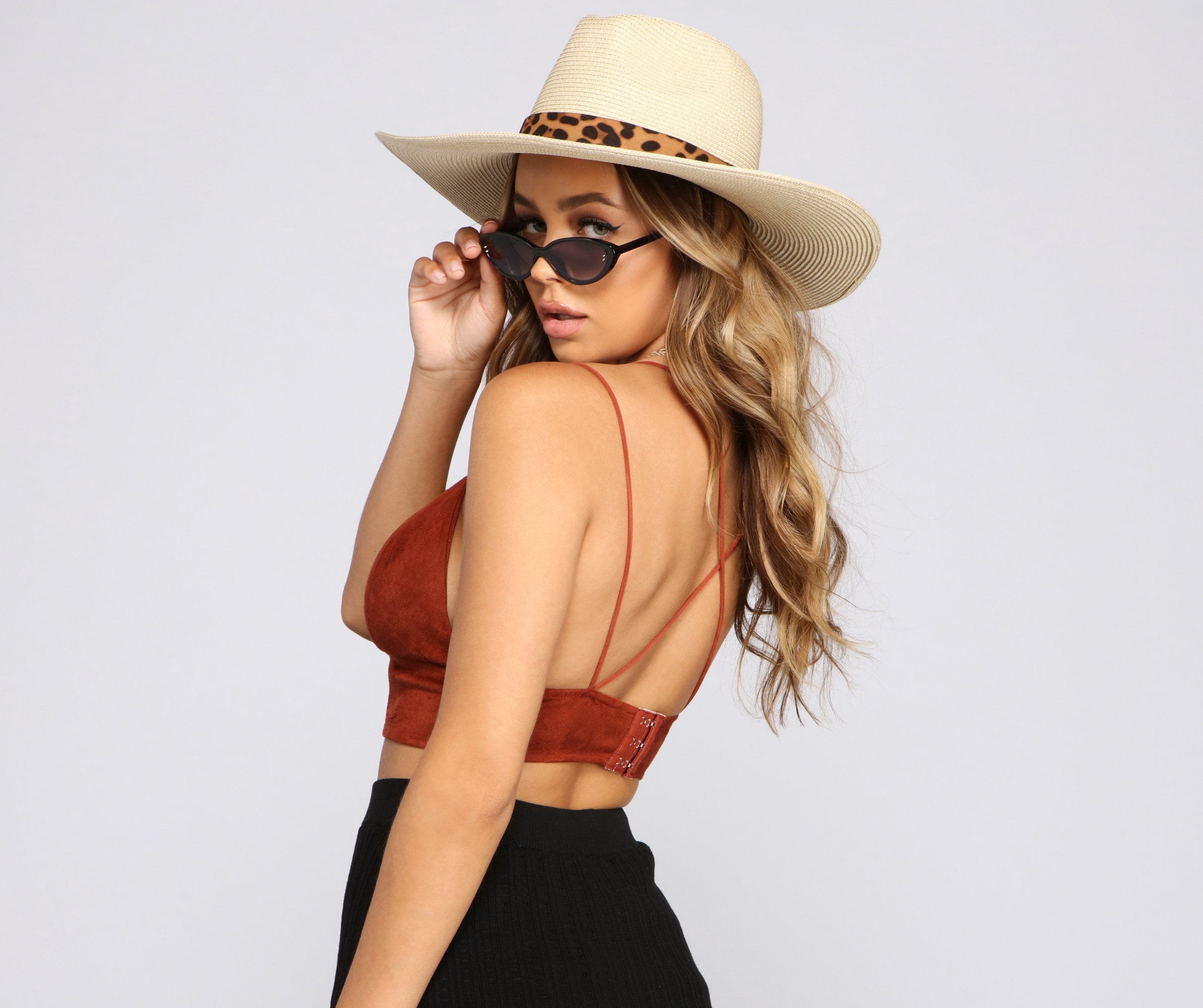 Candid Chic Faux Suede Crop Top Sai Feel