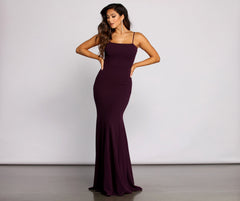 Cara Formal Crepe Open Back Dress Sai Feel