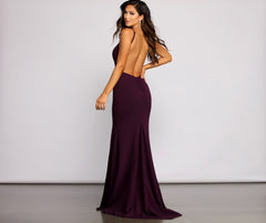 Cara Formal Crepe Open Back Dress Sai Feel