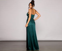 Carmen High-Slit Satin Formal Dress Sai Feel