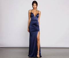 Carrieann Formal Satin Mermaid Dress Sai Feel