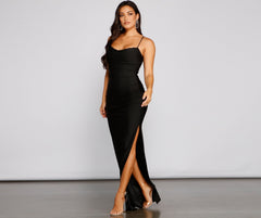 Cassandra Cowl Neck Ruched Formal Dress Sai Feel