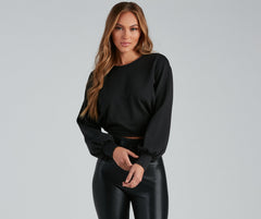 Casual-Chic Fleece Crop Top Sai Feel