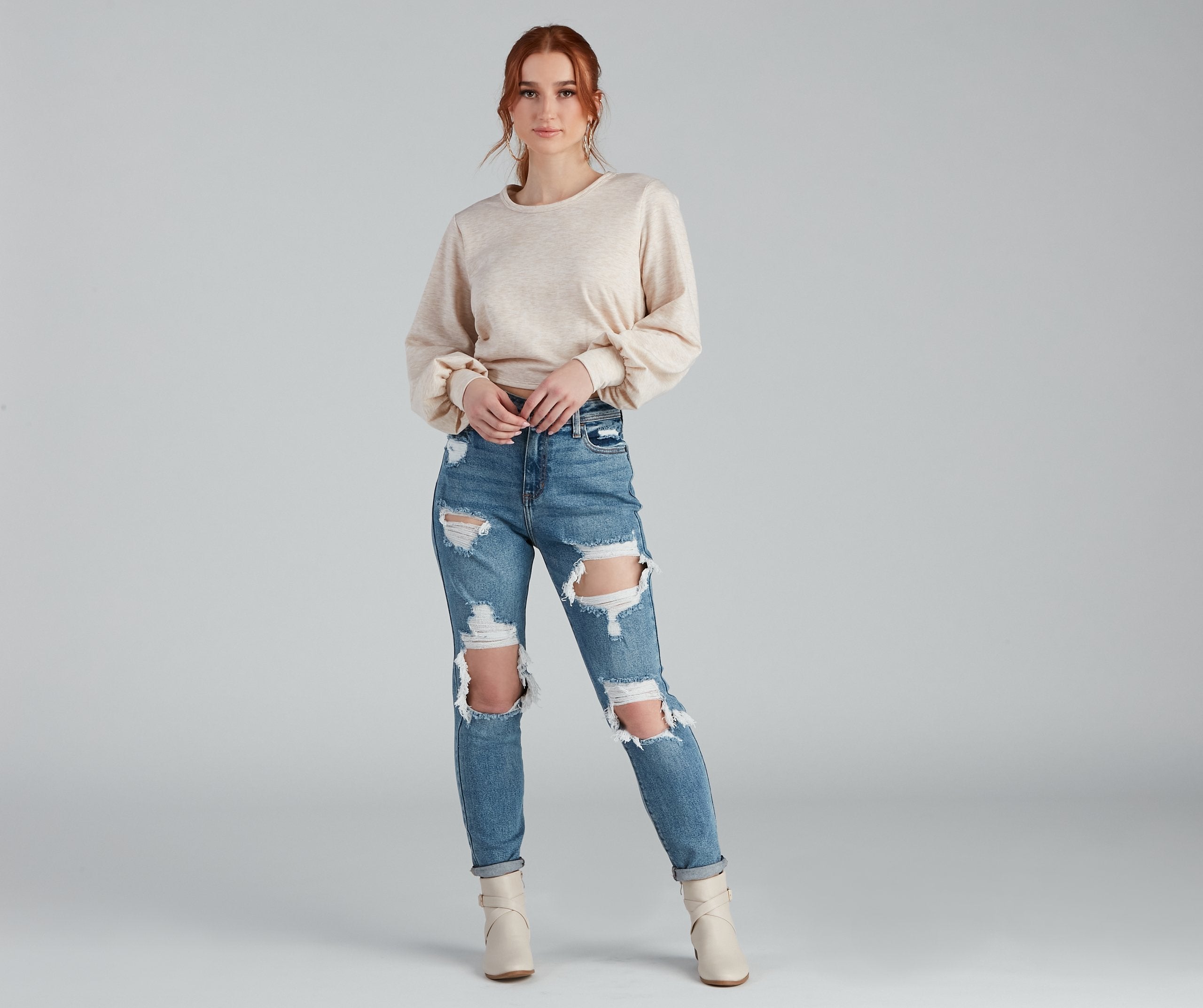 Casual-Chic Fleece Crop Top Sai Feel