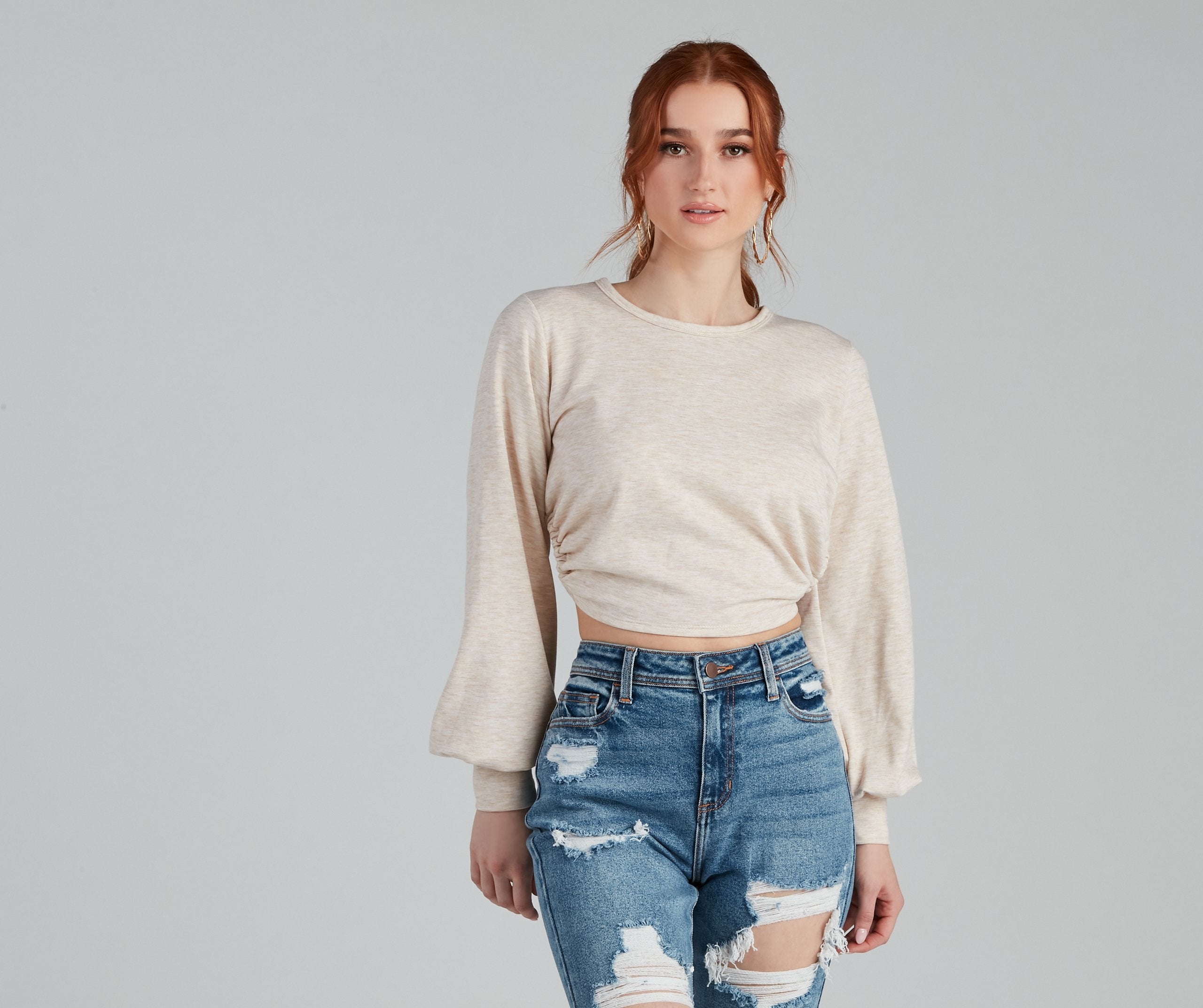 Casual-Chic Fleece Crop Top Sai Feel