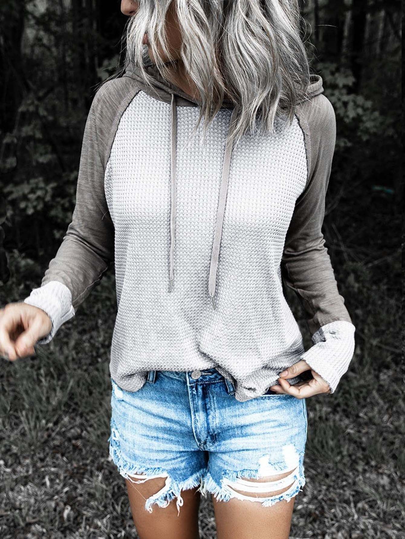 Casual Long Sleeve Splice Shirt Sai Feel