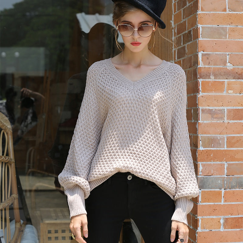 Casual Oversized V-Neck Sweater Sai Feel