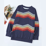 Casual Soft Crew Collar Long Sleeve Aztec Print Shirt Sai Feel