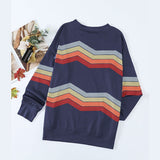 Casual Soft Crew Collar Long Sleeve Aztec Print Shirt Sai Feel