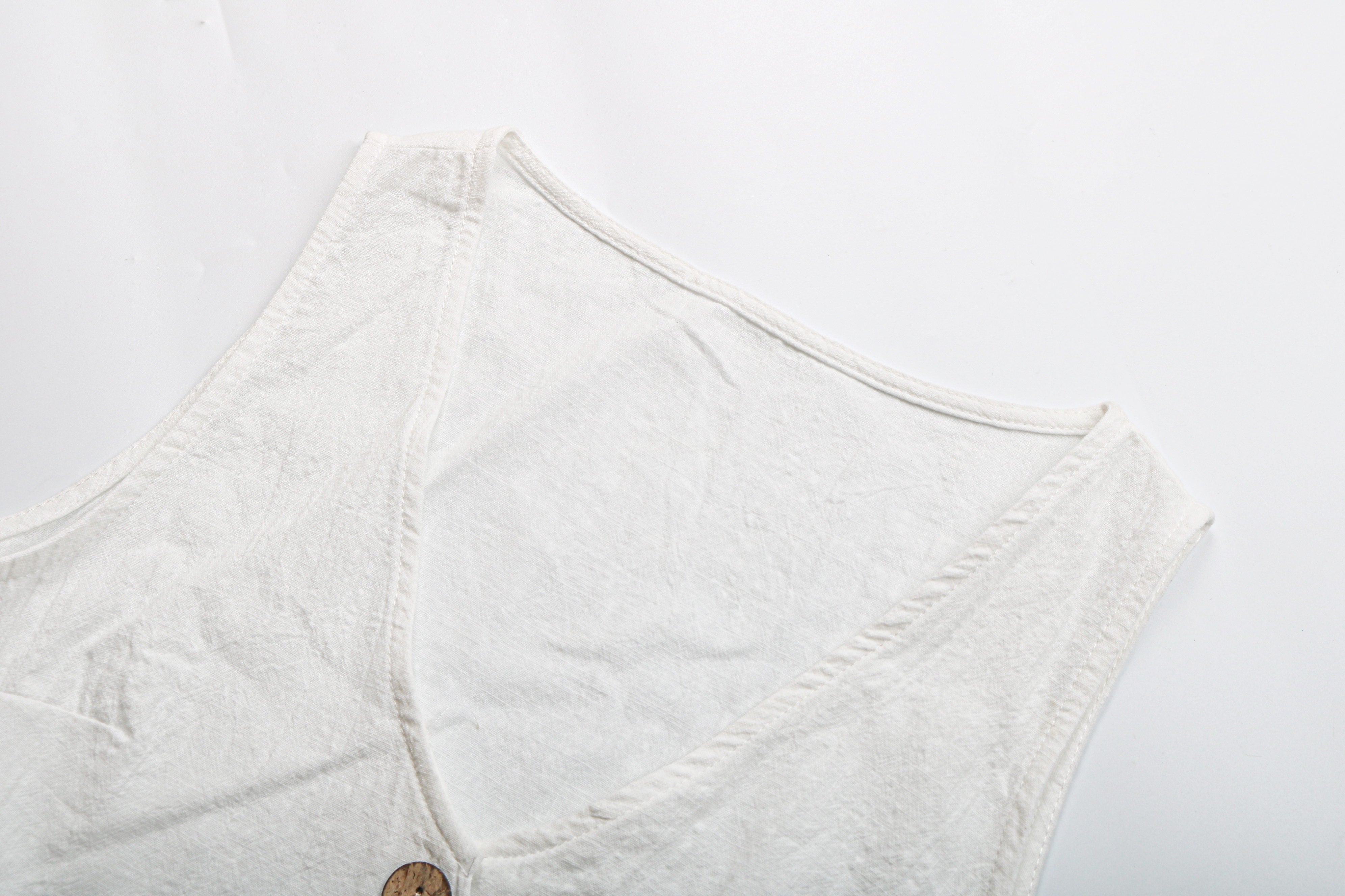 Casual Solid Color V-Neck Loose Vest Sai Feel