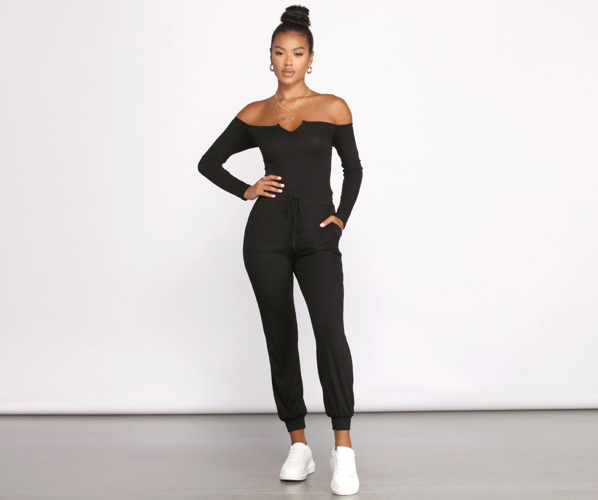 Casual Vibes Off The Shoulder Jumpsuit Sai Feel