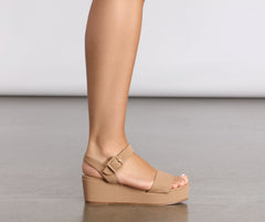 Casually Chic Nubuck Platform Wedges Sai Feel