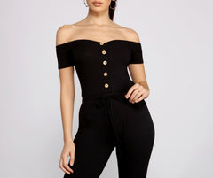 Casually Chic Off The Shoulder Catsuit Sai Feel