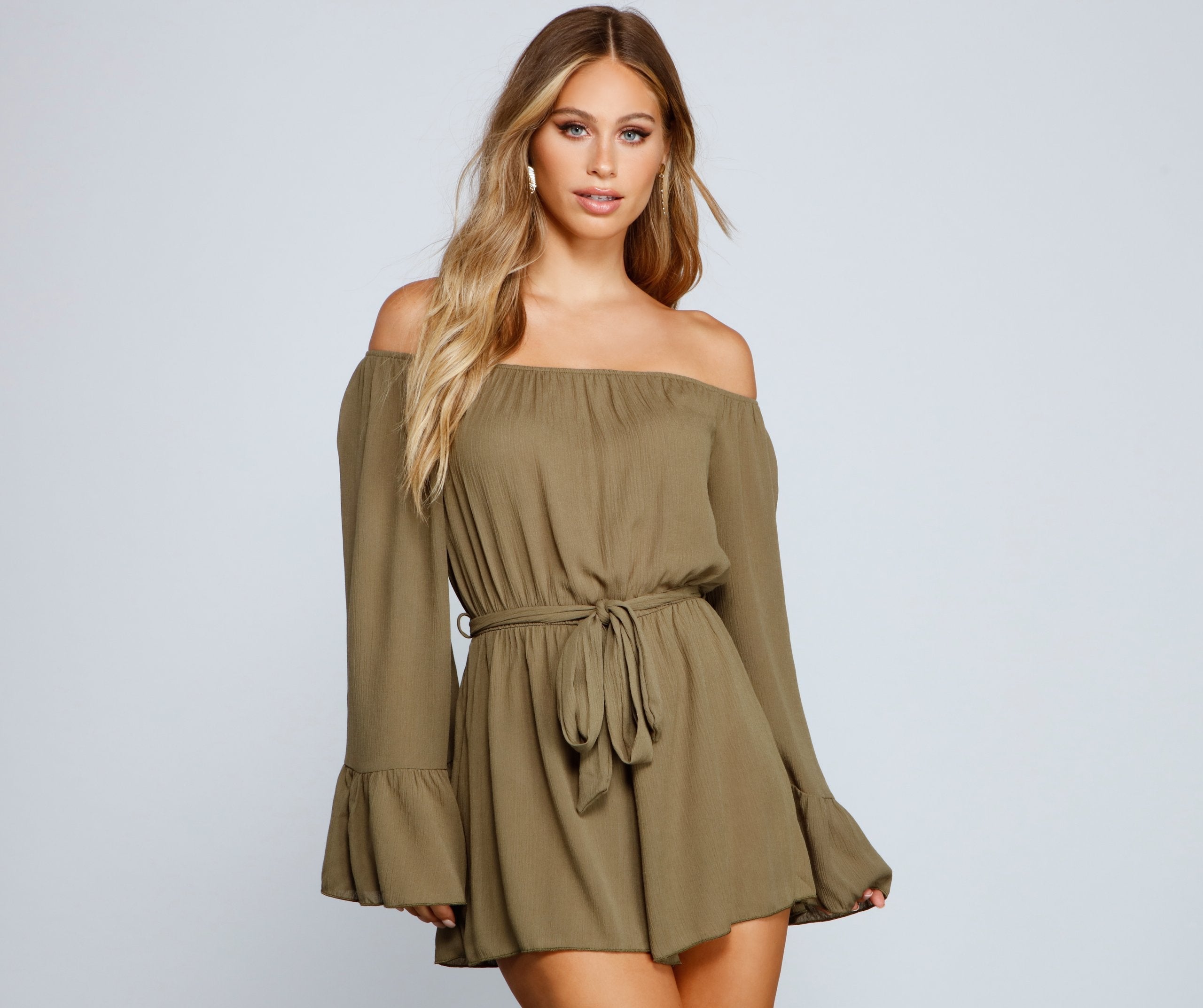 Casually Stylish Off The Shoulder Gauze Romper Sai Feel