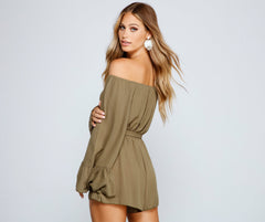 Casually Stylish Off The Shoulder Gauze Romper Sai Feel