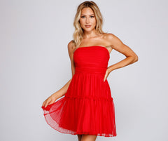 Cecilla Formal Pleated Tulle Party Dress Sai Feel