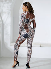 Chain Print Bodysuit And Legging Set Sai Feel