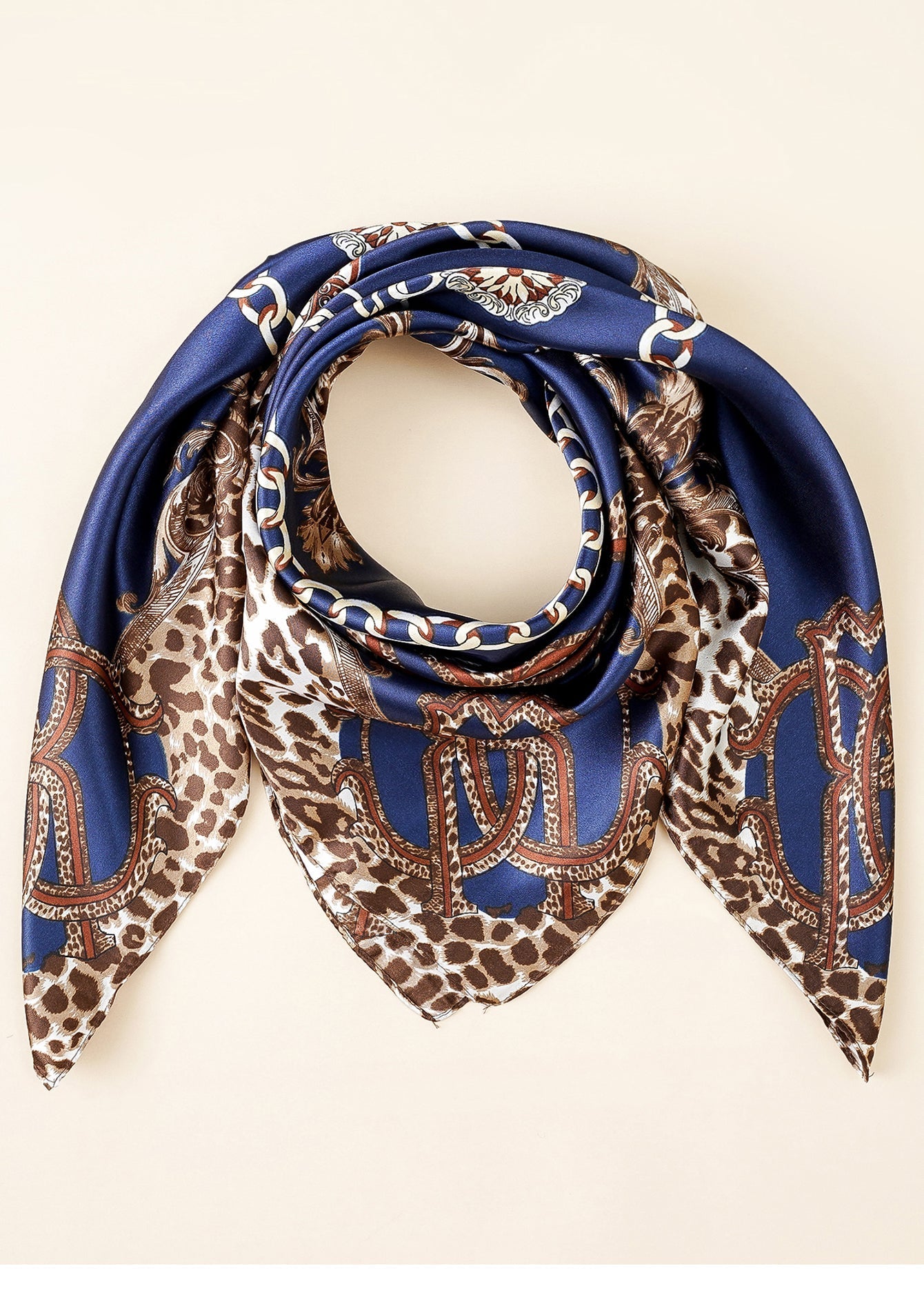 Chain Print Square Scarf Sai Feel